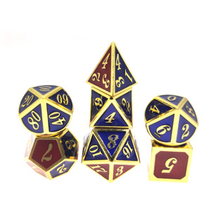 Meilleures ventes - Ensemble de dés métalliques multi-faces 7 pièces DND avec dés D20 supplémentaires pour Dungeons and Dragons - Ensemble de dés polyédriques - Dés métalliques personnalisés - Product Image 1
