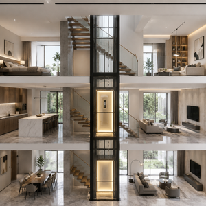 <span class=keywords><strong>Ascenseur</strong></span> domestique pour villa, <span class=keywords><strong>ascenseur</strong></span> résidentiel intérieur personnalisé, 4-6 personnes, entraînement par traction silencieux, économie d'énergie - Product Image 3