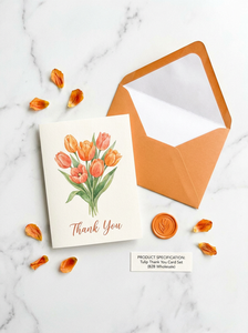 Cartes de remerciement en <span class=keywords><strong>aquarelle</strong></span> avec motif de <span class=keywords><strong>tulipes</strong></span>, papeterie florale de printemps pour mariage, boutique de fleurs, fête prénatale, logo personnalisé OEM ODM - Product Image 4
