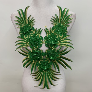 Atacado 3D Flor Garland Diamante Bordado Collar Patches Iron-On Chenille Tecido Vestuário Acessórios Lace Resin - Product Image 5