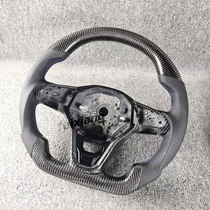 Volante in fibra di carbonio per <span class=keywords><strong>Volkswagen</strong></span> Golf R 2014-2019, Jetta 8, GTI Mk3, MK6, MK8 e versioni migliorate, con tre razze in carbonio e rivestimento in pelle - Product Image 3
