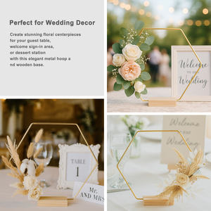 Aros Metálicos Hexagonales Hechos a Mano de 8/10/12/14/16/18/20/22/24 Pulgadas para Centros de Mesa de Boda y Manualidades - Product Image 6