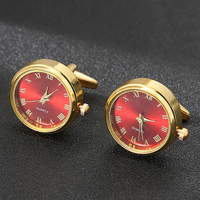 Horloge française montre à quartz tournant boutons de manchette plaqués argent