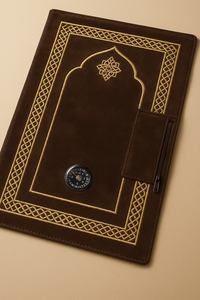 Qibla 나침반과 포켓이있는 맞춤형 스웨이드 접이식 기도 매트 | 도매를위한 OEM 이슬람기도 깔개 - Product Image 2