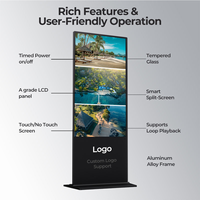 Affichage numérique sur pied ultra-plat personnalisé de 32 à 65 pouces avec Android 4K pour centre commercial, commerce de détail, hôtel et exposition