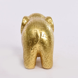 Phòng Khách Máy Tính Để Bàn Vàng Đồ Trang Trí Nhựa Câu Đố Hình Học Động Vật Bức Tượng Con Voi Bức Tượng Cho Trang Trí Nội Thất - Product Image 4