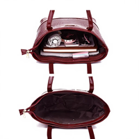 Sac à main de luxe pour femme style designer en cuir PU effet peau de serpent, ensemble 3-en-1 tendance avec fermeture éclair et bandoulière chaîne, capacité 2-2,9 L