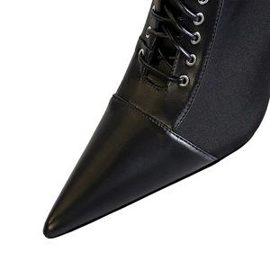 รองเท้าบูทผู้หญิงรุ่นใหม่ รองเท้าบูทส้นเข็มแบบมีสายรัดสูง 8 ซม. สำหรับผู้หญิง ฤดูหนาว - Product Image 4