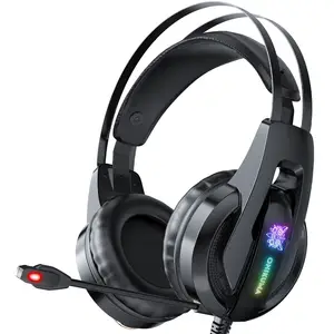 Auriculares Onikuma K16 LED para Gaming, cascos con micrófono y cable sobre la oreja, profesionales, para ps4