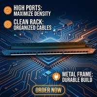 Panel Patch UTP 24 Port Kosong 19 Inch Rack Mount Tanpa Pelindung Tanpa Kabel Panel Patch Kosong Sesuai RoHS