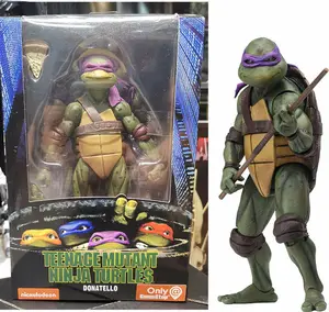 Ninja Turtle Leonardo Da Vinci for NECA1990映画版の10代のRaphael muta turtles LEONARDOプラスチックアクションフィギュア