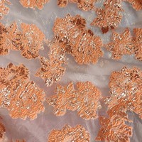 Vente en gros de tissu Jacquard métallique en organza Tissu africain en dentelle de brocart Tissu en dentelle Jacquard transparent en tulle Organza populaire