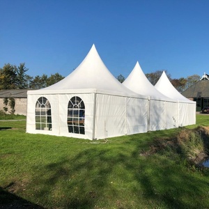Tente de mariage de luxe 5x5m Chapiteau petit jardin pagode poteau en aluminium Double couche PVC Polyester extérieur Gazebo chapiteau <span class=keywords><strong>Barnum</strong></span> - Product Image 2