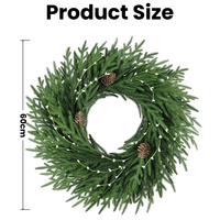 Guirlande de Noël artificielle en aiguilles de pin vertes, 60 cm, en plastique, pour la décoration de Noël à la maison – Offre Spéciale