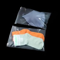 Sacs d'emballage en plastique PE transparents, réutilisables, résistants à l'humidité, avec fermeture éclair, impression de logo personnalisée, vente en gros d'usine, pour chaussettes et chaussures