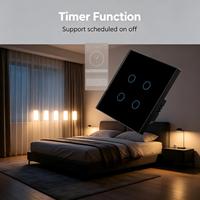 Interrupteur tactile intelligent Tuya Zigbee 10A (Royaume-Uni/UE) en verre, contrôle à distance via application, compatible Google Home, Alexa, Alice, commande vocale, programmation, un seul bouton, fil direct