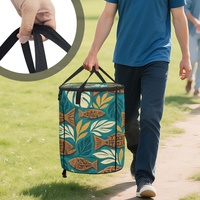 Bac de rangement pliable portable pour l'extérieur avec motif de poisson marin sculpté pour le camping et l'organisation de la voiture