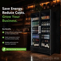 Vitrine réfrigérée verticale commerciale pour boissons et jus, avec porte vitrée, pour supermarché et bar