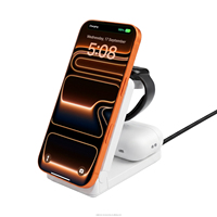 Station de charge sans fil magnétique universelle 3-en-1 D35-2, chargeur rapide pliable 15W pour téléphone, montre et écouteurs