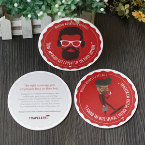 Hot Selling Customized Design Two-Sided Printed Paper Coasters for Coffee Drink Premium Souvenir Promotion Packaging Printing