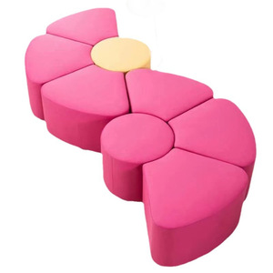 Prosperous Seat Floral Shaped Modular <b>Sofa</b> XY-817-70 Movable Soft <b>Stool</b> For Office Library Furniture - Product Image 3