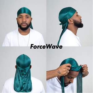Erkekler için siyah Durags headwomen kadınlar türban şapka uzun kuyruk Durag dalgalar bandanalar yapmak korsan şapkası - Product Image 4