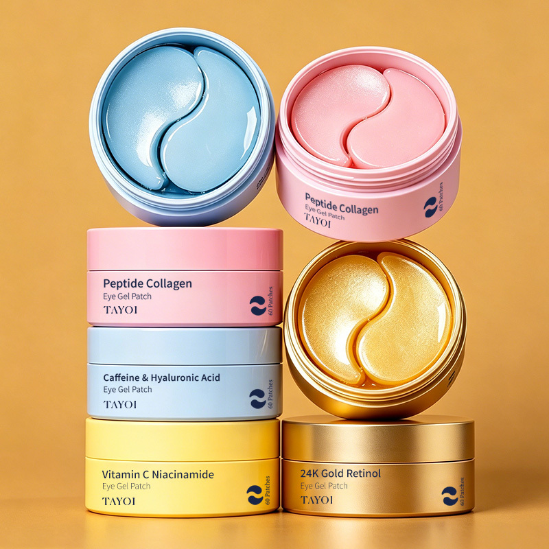 Caffeine Hyaluronic Acid Vitamin C 24K Gold Retinol Under Eye Patches Dark Circles Peptide Collagen Hydrogel Sleeping Eye Mask