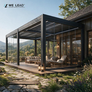 Pérgola bioclimática de aluminio personalizada, directa de fábrica, con techo de lamas motorizadas para constructores de proyectos - Product Image 2