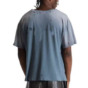 <span class=keywords><strong>T</strong></span>-<span class=keywords><strong>shirt</strong></span> da uomo personalizzate all'ingrosso con grafiche vintage, effetto sbiadito e distressed, taglio cropped, asciugatura rapida, 100% cotone 180GSM, vestibilità ampia - Product Image 2