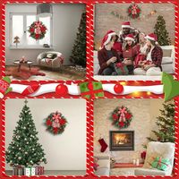 Penjualan Panas Karangan Bunga Natal Mewah dengan Buah Pinus Buatan, Pita, dan Bunga Dekoratif untuk Dekorasi Rumah.