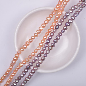 Collier de perles d'eau douce baroques de haute qualité 4-5 mm Naturelles, à double face, légères, fortes et pleine de beauté irrégulière naturelle - Product Image 1