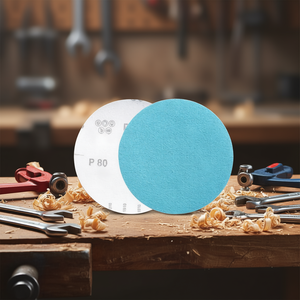 Disques de ponçage Velcro robustes P80 150 mm pour le finissage du bois et du métal - Product Image 3