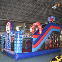 Château gonflable commercial à thème héros pour enfants, pour jouer en extérieur et en intérieur