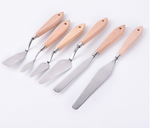 سكين Xin Bowen 18 قطعة من الفولاذ المقاوم للصدأ لوحة لوحة احترافية سكين رسم مقبض خشبي - Product Image 2