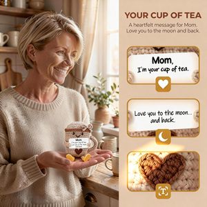 SHARABAKI Linda Taza de Té de Ganchillo Hecha <span class=keywords><strong>a</strong></span> Mano, Decoración para Escritorio y Cocina, Tarjeta Inspiradora |   Hilo de Algodón Suave, Regalo para el Dí<span class=keywords><strong>a</strong></span> de la Madre - Product Image 2