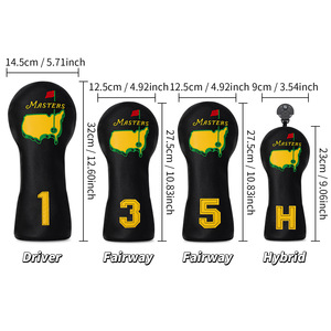 Fundas Protectoras para Palos de Golf de Cuero PU Impermeable, para Palos 1, 3, 5, Woods y Drivers, con Cierre de Banda Elástica, Suministro al por Mayor - Product Image 5