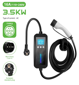 Cargador Portátil para Vehículos Eléctricos, 3.5KW 16A, Enchufe Tipo 2 EU, Pantalla LCD a Color, Luz Indicadora de Flujo, Cargador para Hogar y Exteriores - Product Image 1