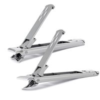Coupe-ongles en acier inoxydable à double tête ultra-mince pliable avec ouverture large pour ongles épais, doigts et orteils, idéal pour les voyages