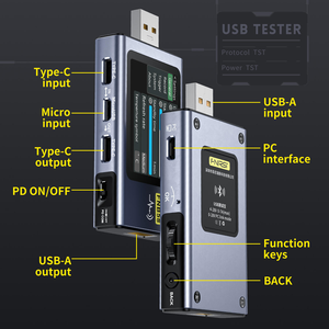 Testador de Bateria USB FNIRSI FNB58 Voltímetro Amperímetro Detecção de Carga Rápida TYPE-C Medição de Capacidade Ripple <span class=keywords><strong>1</strong></span> Ano - Product Image 6