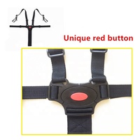 Ceinture de sécurité pour bébé réglable et durable en matériau PP de la marque Bellter, harnais à 5 points pour poussette et chaise haute