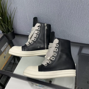 Chaussures de skate montantes de luxe pour hommes, modèle Owens Designer 2026, bottines décontractées pour couple, chaussures streetwear noires tendance - Product Image 3
