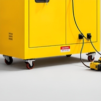 Boîtier de distribution d'alimentation portable IP44, armoire à prises en acier, sur roulettes, 400x500x250mm, OEM pour chantier de construction