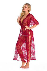 Hot Selling Plus Size Damen Sexy Spitze Transparente Robe Braut Nachtwäsche Unterwäsche - Product Image 6