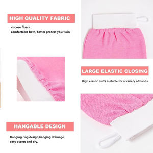Logo personnalisé et emballage Gants de gommage exfoliants pour le corps coréens de la meilleure qualité Mitaines exfoliantes en viscose pour le corps - Product Image 6