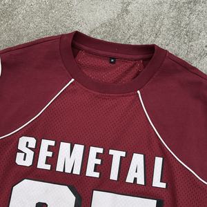 เสื้อฟุตบอลตาข่ายคุณภาพสูงแบบกำหนดเอง เสื้อยืดสตรีทแวร์สุดหรู ทรงโอเวอร์ไซส์ ผ้าโพลีเอสเตอร์พิมพ์ลาย ทรงบ็อกซี่ สำหรับผู้ชาย - Product Image 3