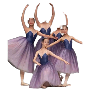 Dancetree - Tutú de Ballet Profesional Romántico, Falda Larga Negra y Roja, Vestido de España para Niñas, Vestido para Actuaciones Infantiles - Product Image 1