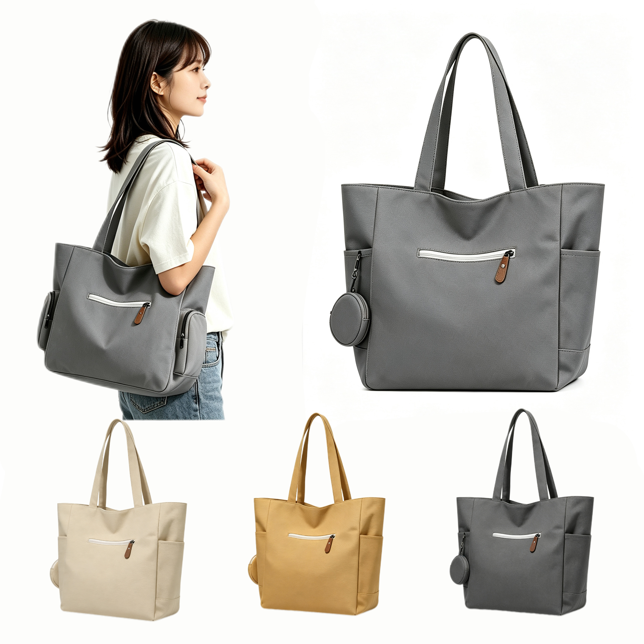 Large Capacity Waterproof Canvas Shoulder Tote