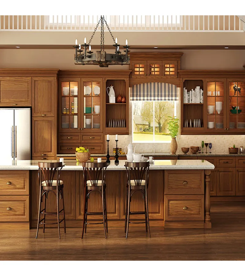 การออกแบบมืออาชีพใหม่ที่กำหนดเองทำตู้ครัวไม้เนื้อแข็งตู้ครัวประตูผู้ผลิตโดยตรงขาย
