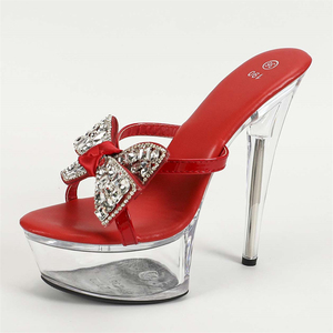 Crystal Stilettos 16cm Ultra-high Waterproof Platform Fashionable Women's <b>Shoes</b> Pole Dance Catwalk High Heels - Product Image 5