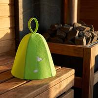 Chapeau de sauna en feutre recyclé écologique vert lime, vente en gros, logo personnalisé, directement de l'usine, bonnet de bain vapeur et spa